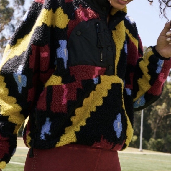 Free People Movement Hit The Slopes Rocky Ridge Sherpa Jacket Moroccan Night L - Picture 3 of 6